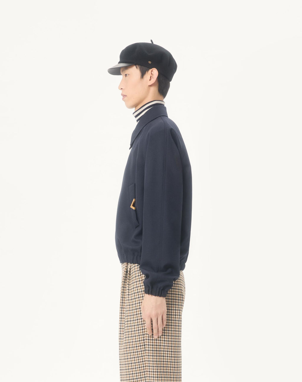 VALENTINO Nylon Bomber Jacket with VGold on Side Pockets