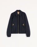 VALENTINO Nylon Bomber Jacket with VGold on Side Pockets