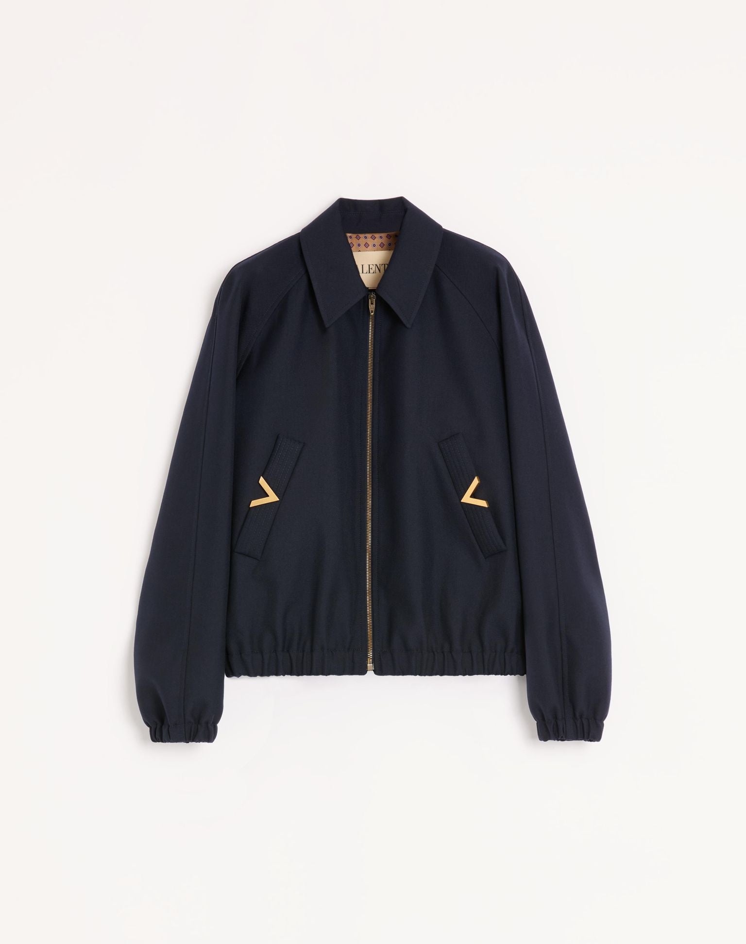 VALENTINO Nylon Bomber Jacket with VGold on Side Pockets