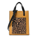Grained Calfskin Calf Hair Micro Grind Shopper Tote Leopard