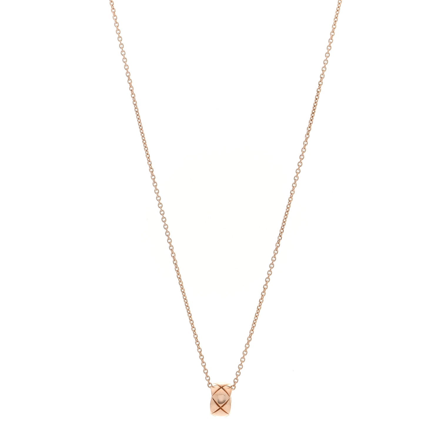 18K Beige Gold Coco Crush Round Pendant Necklace