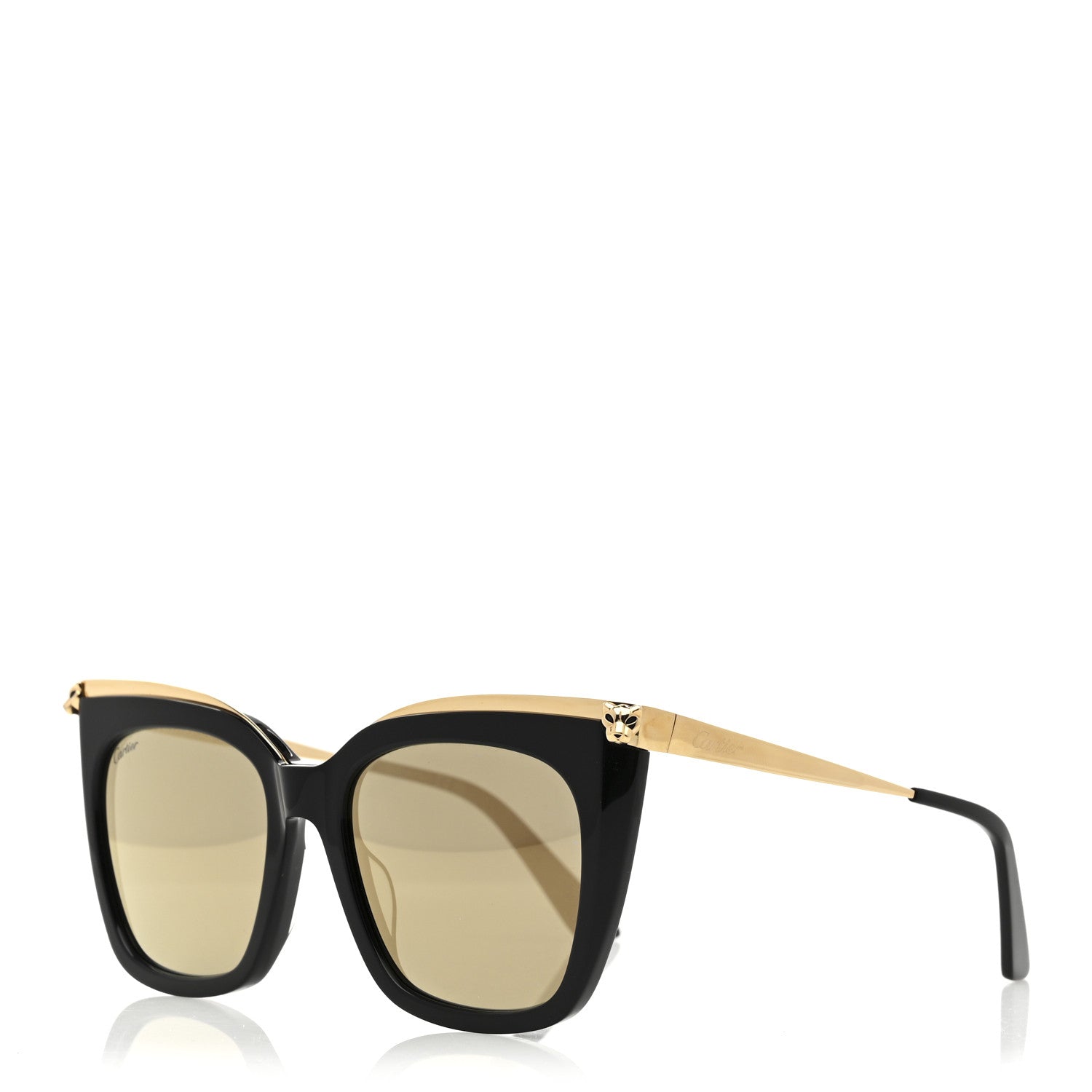 Acetate Panthere Cartier Sunglasses CT0030S Gold Black