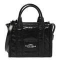 Shiny Crinkled Calfskin Small The Tote Bag Black