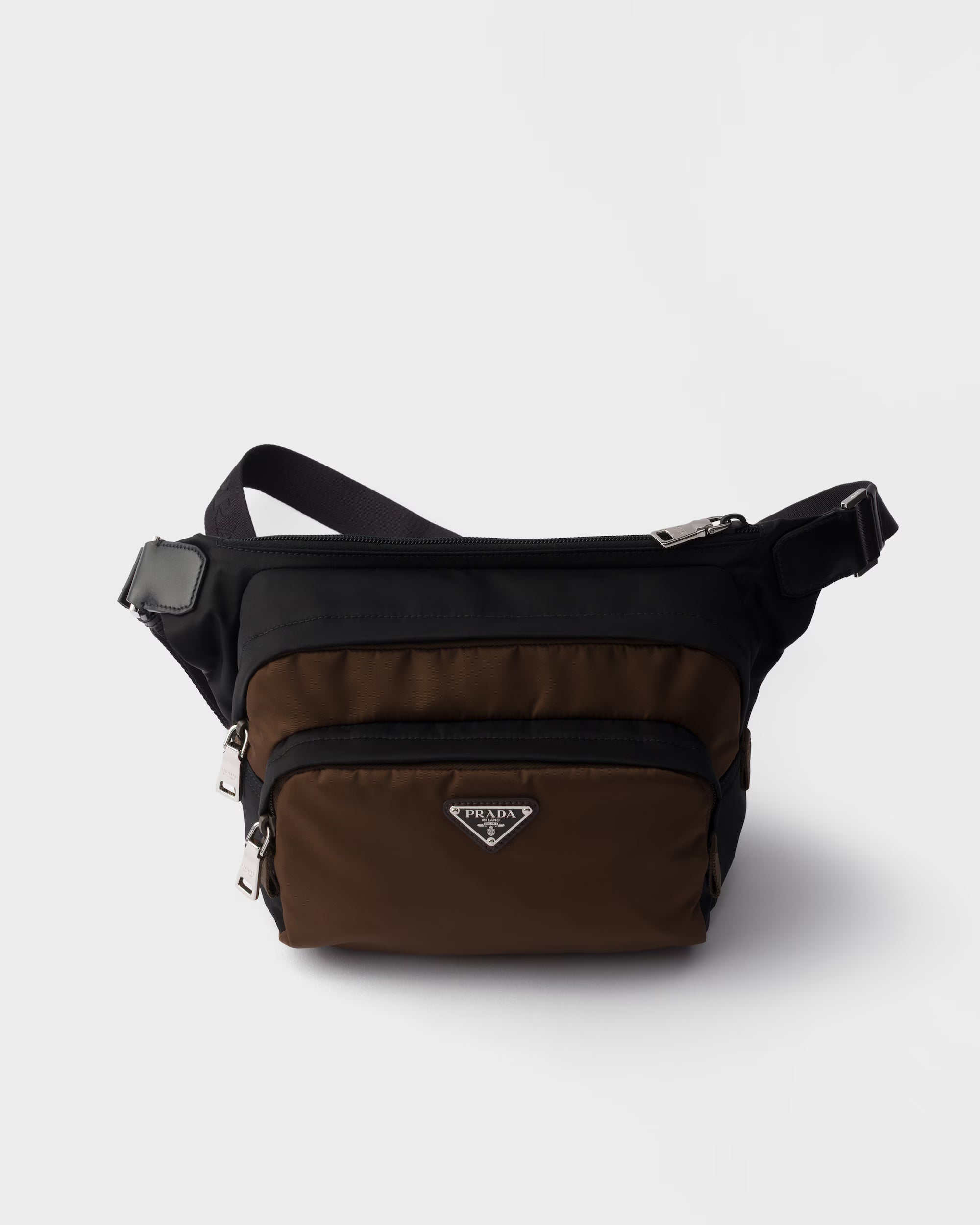 Re-Nylon and Saffiano leather shoulder bag