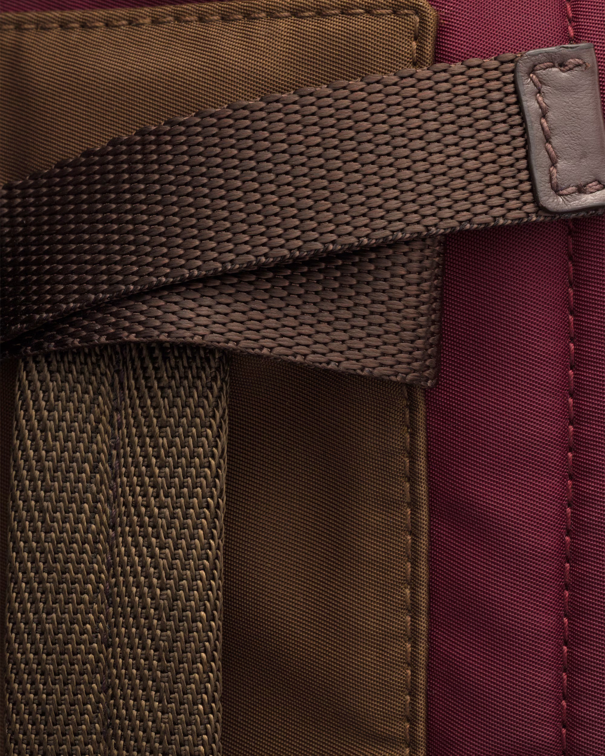 Re-Nylon and leather shoulder bag