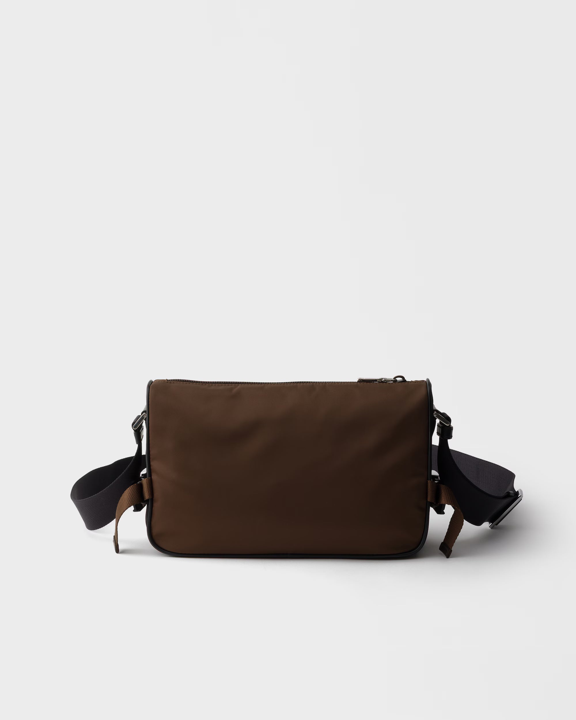 Re-Nylon and leather shoulder bag