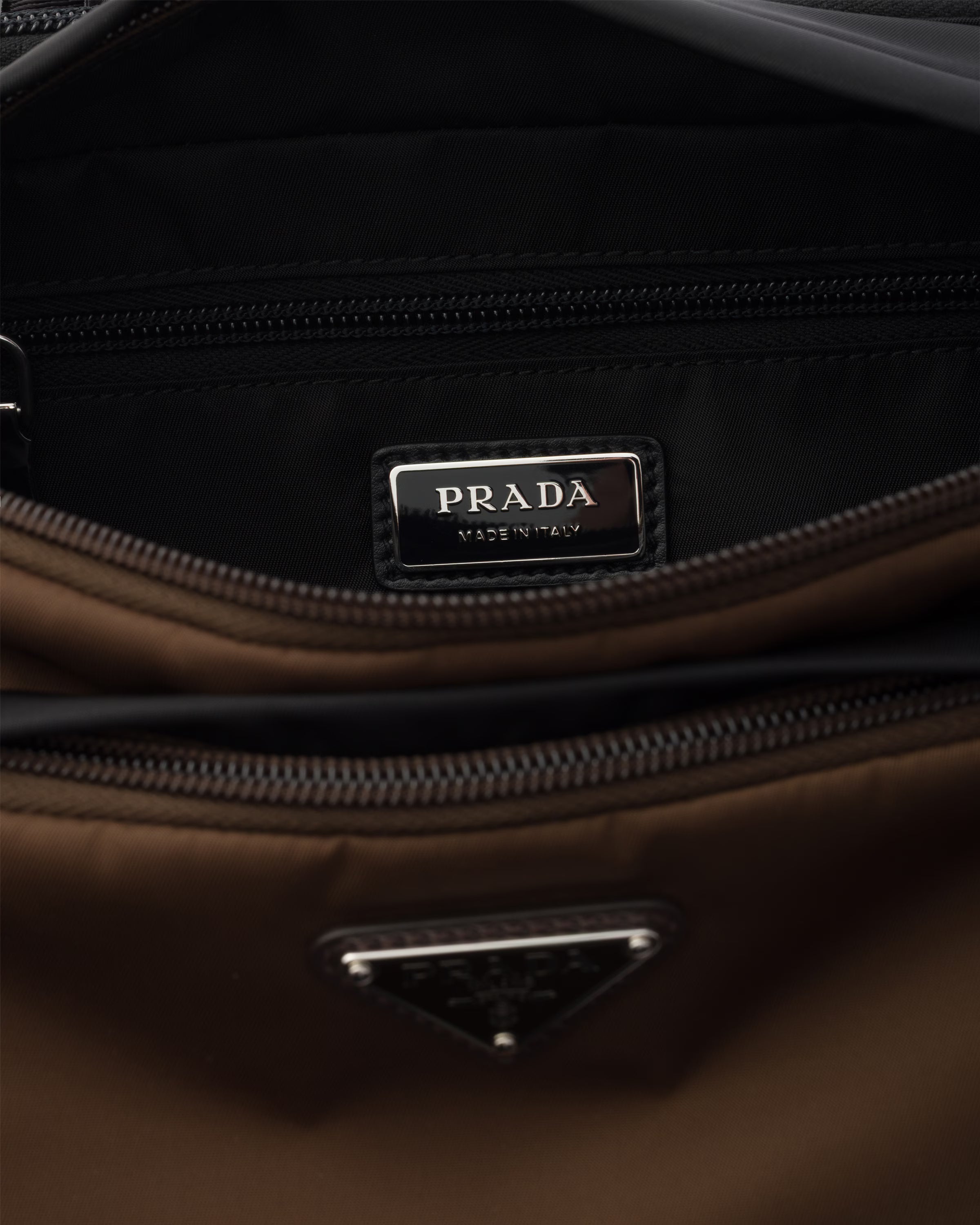 Re-Nylon and Saffiano leather shoulder bag