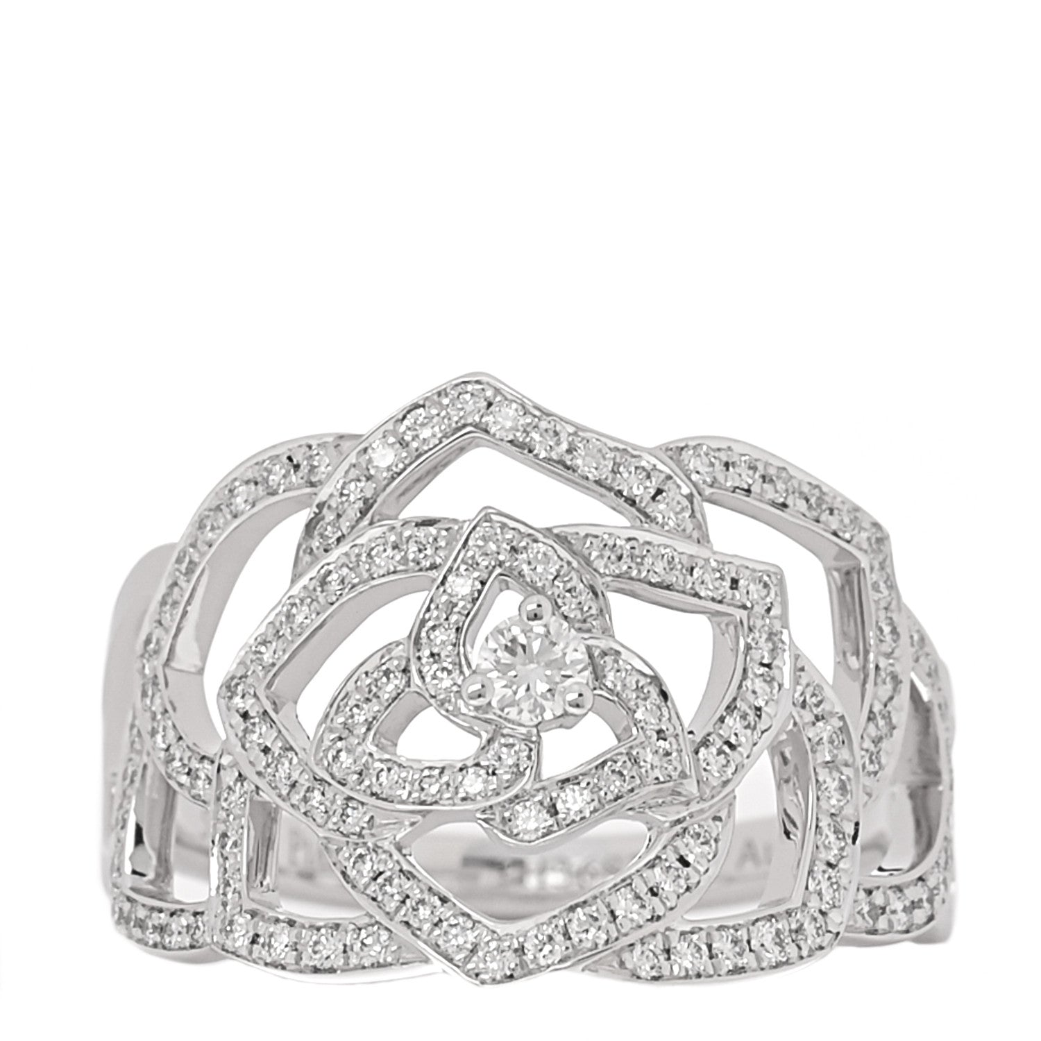 18K White Gold Diamond .55ct Rose Ring 51 5.75