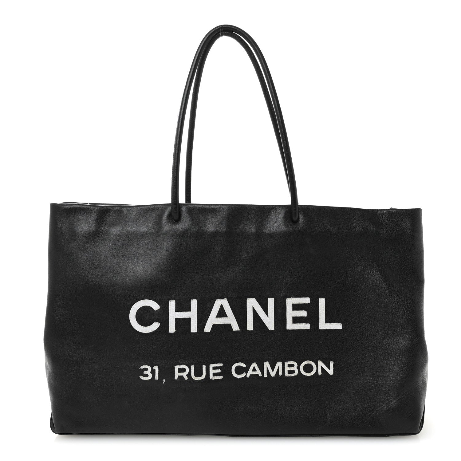 Calfskin Large Essential 31 Rue Cambon Tote Black
