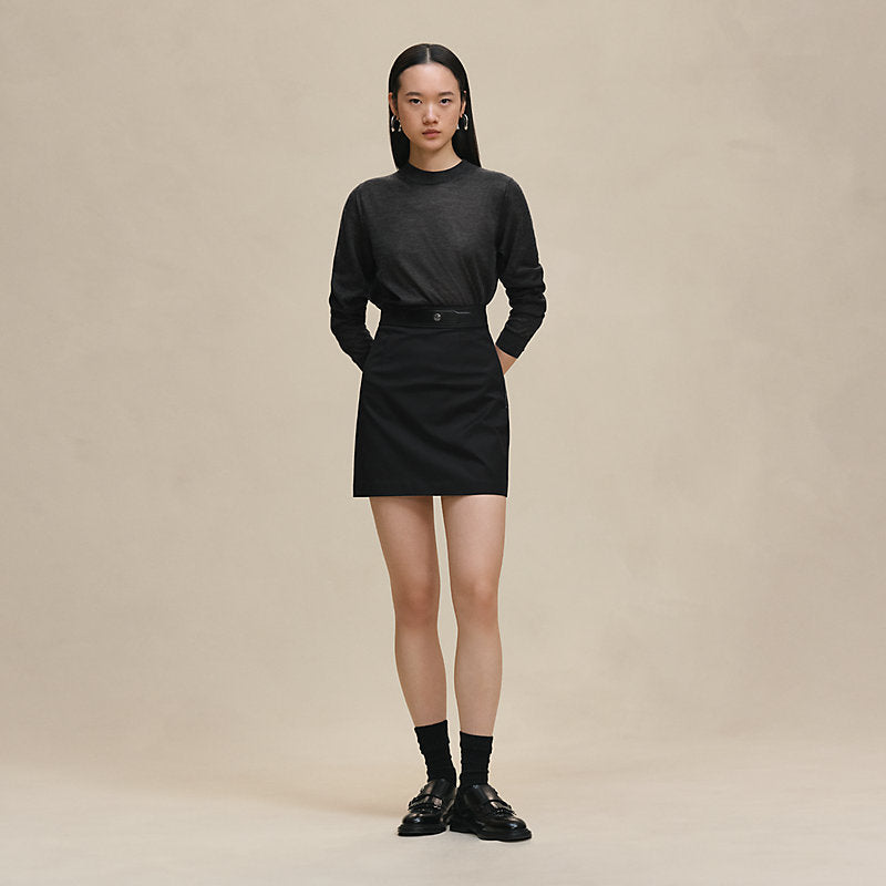 Double cotton twill skirt