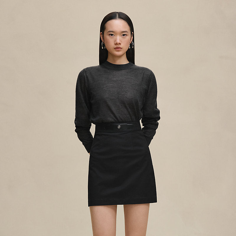 Double cotton twill skirt