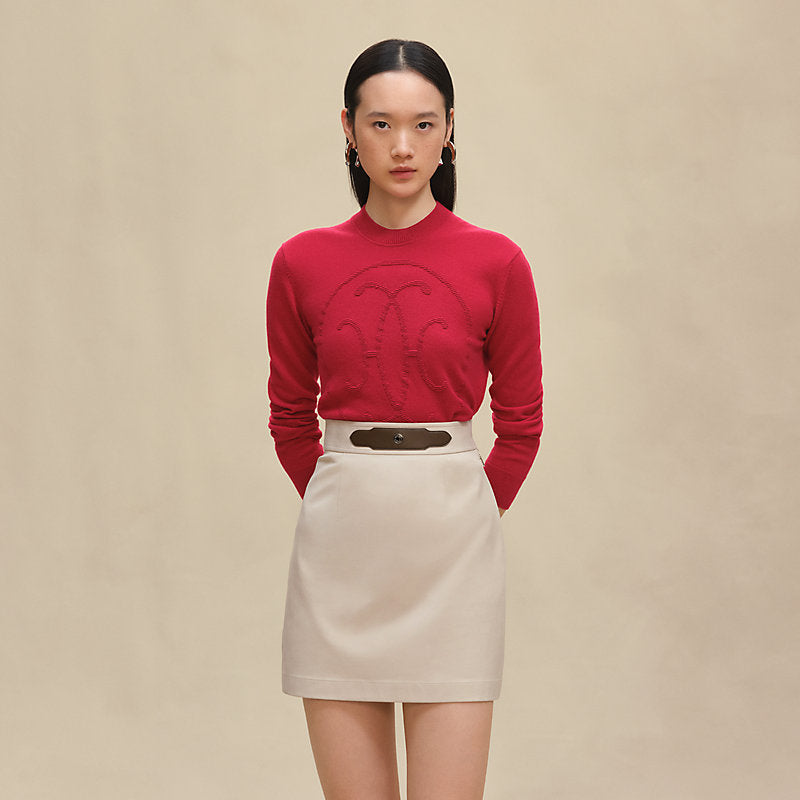 Double cotton twill skirt