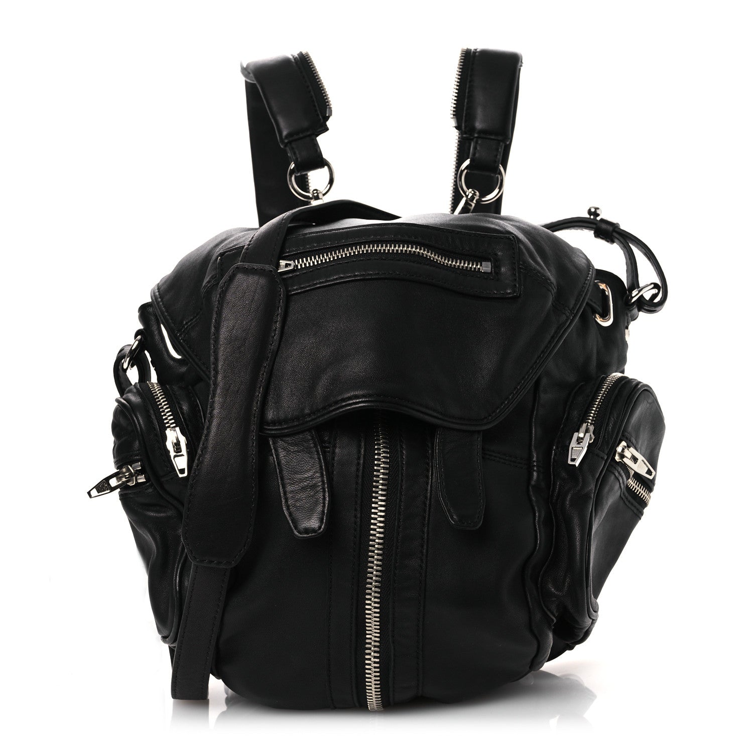 Lambskin Marti Backpack Bag Washed Black Rhodium Hardware