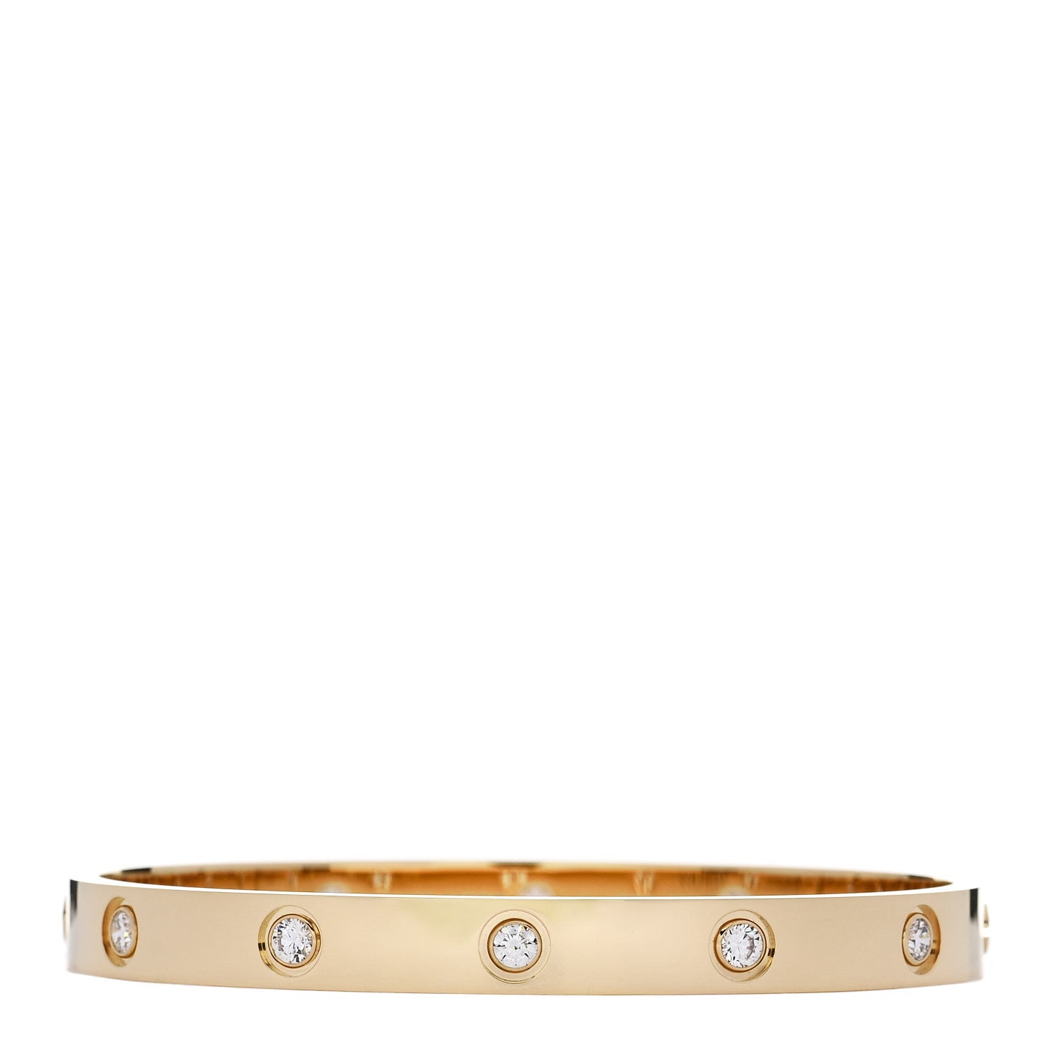 18K Yellow Gold 10 Diamond LOVE Bracelet 17