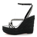 Patent Mafaldina 120 Wedge Sandals 37 Black