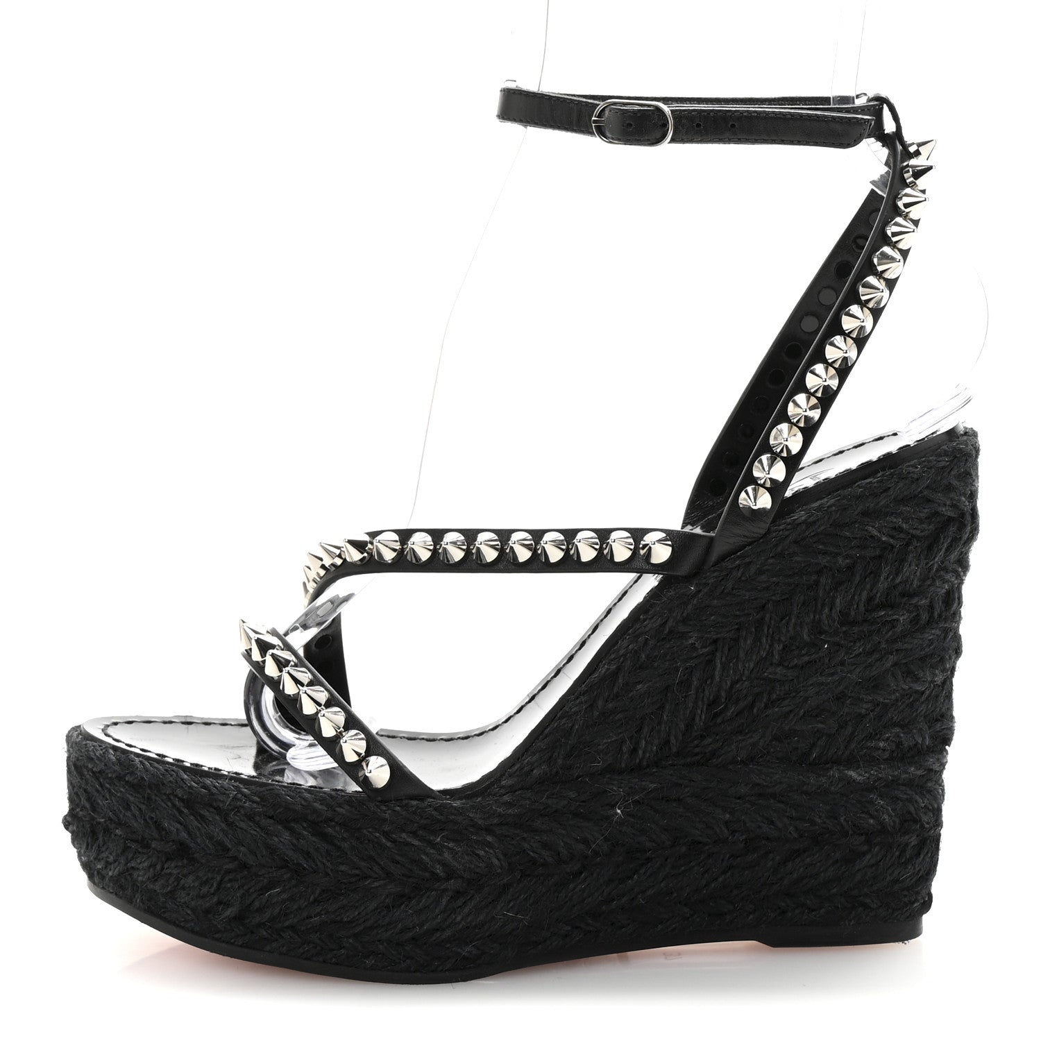 Patent Mafaldina 120 Wedge Sandals 37 Black