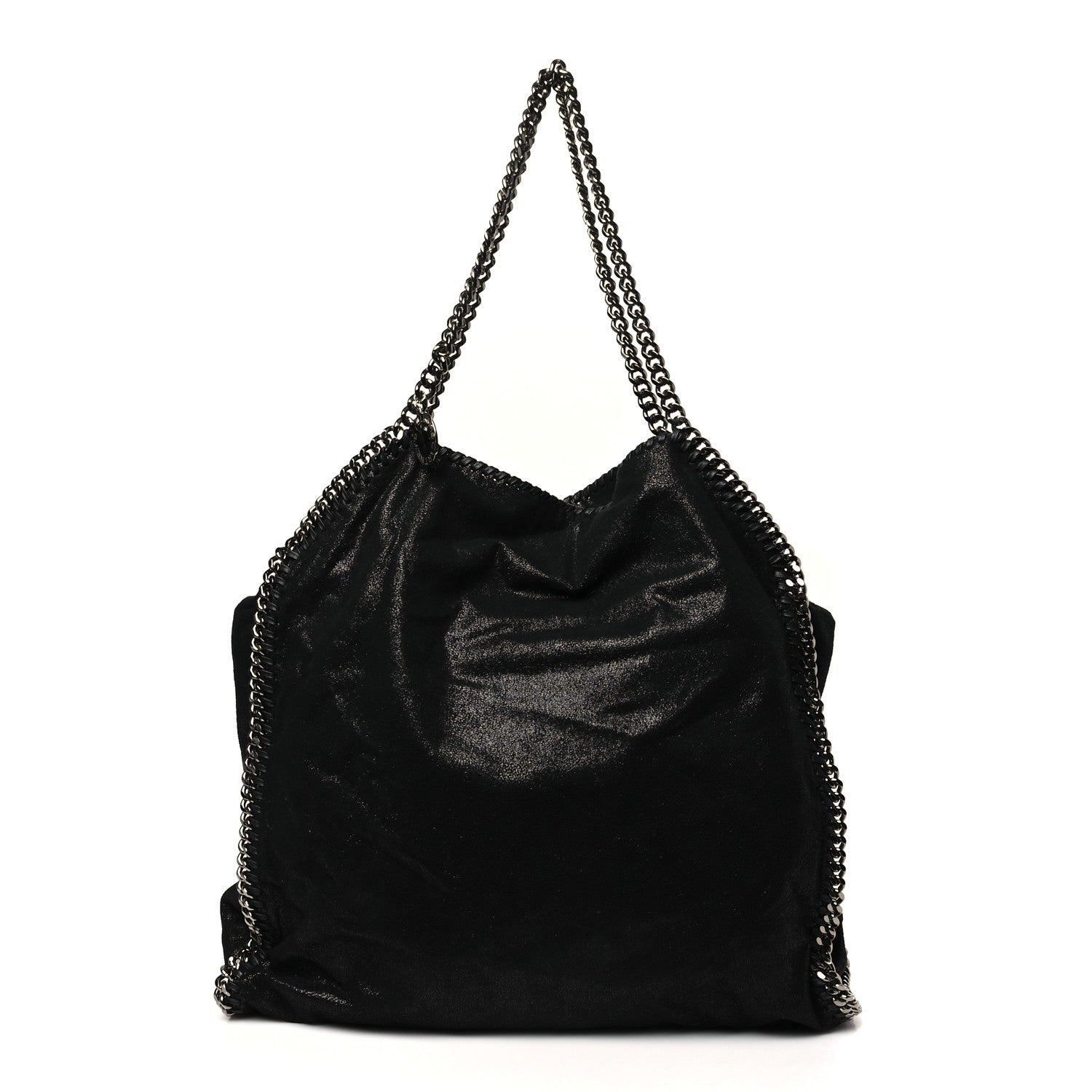 Metallic Shaggy Deer Falabella Tote Black