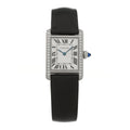 Stainless Steel Satin Diamond 22mm Must de Cartier Tank Quartz Watch