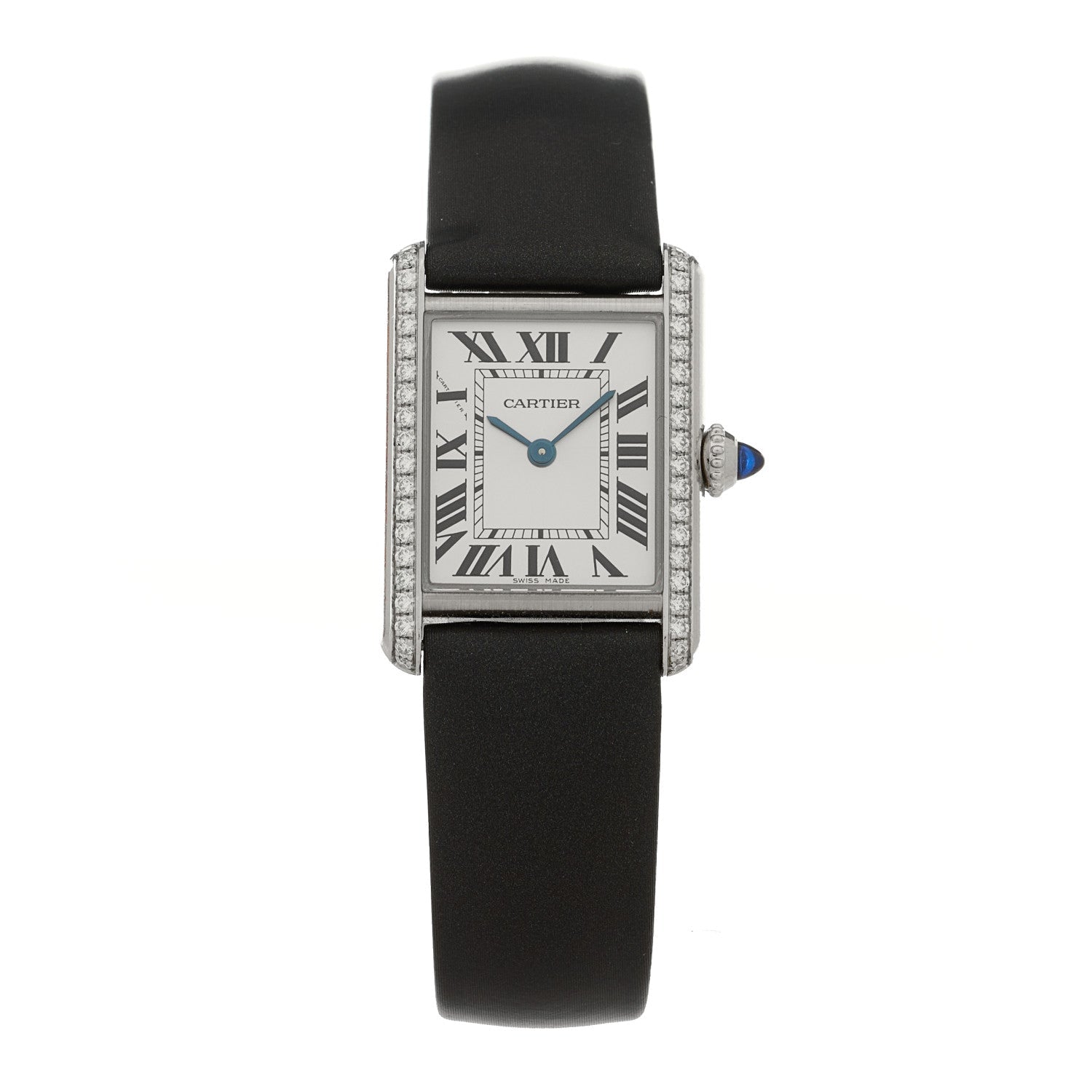 Stainless Steel Satin Diamond 22mm Must de Cartier Tank Quartz Watch