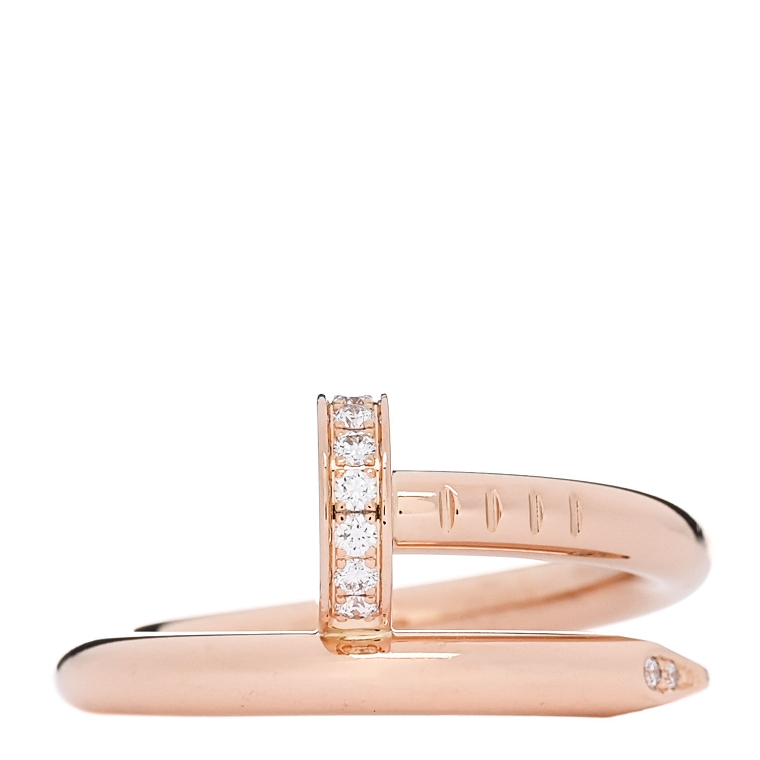 18K Pink Gold Diamond Juste Un Clou Ring 49 5