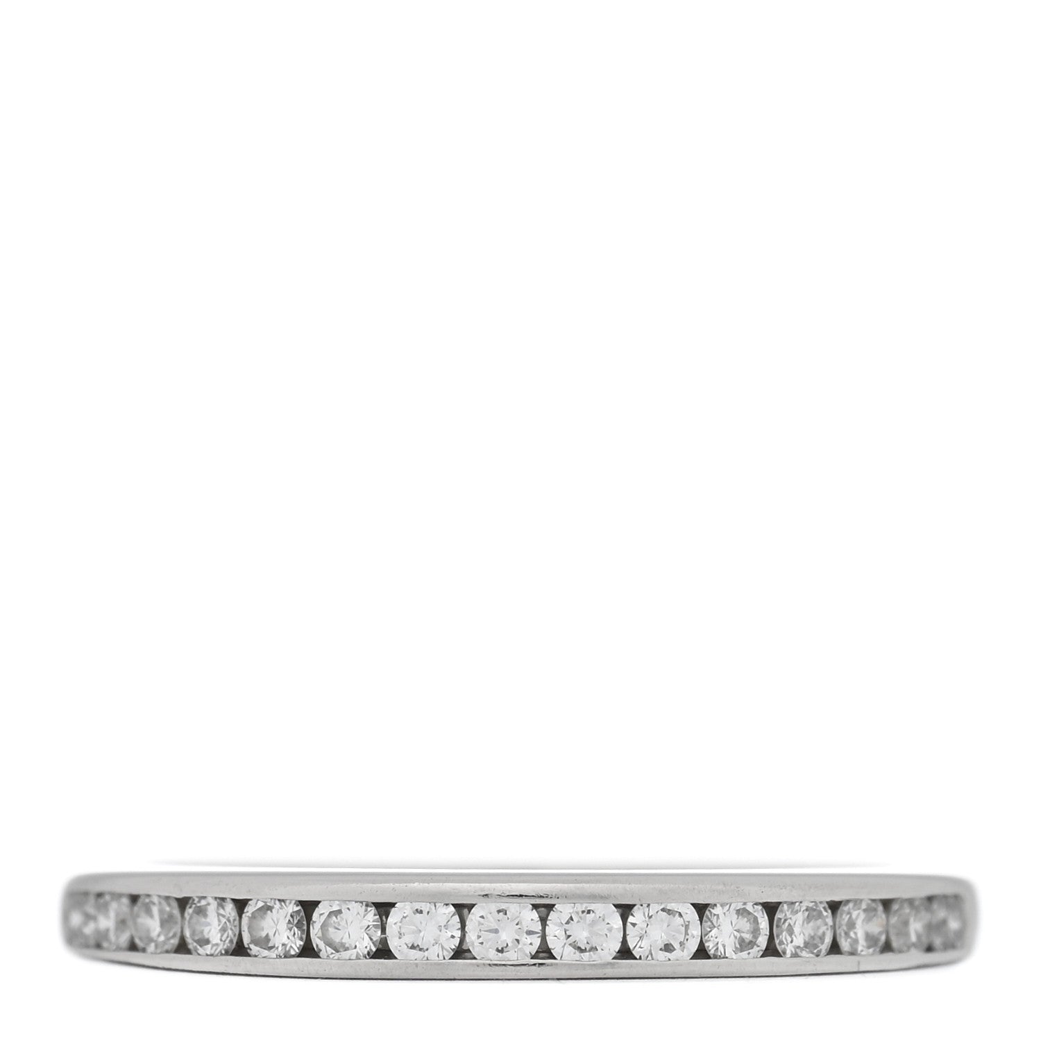 Platinum Diamond 2.5mm Half Circle Wedding Band Ring 48 4.5