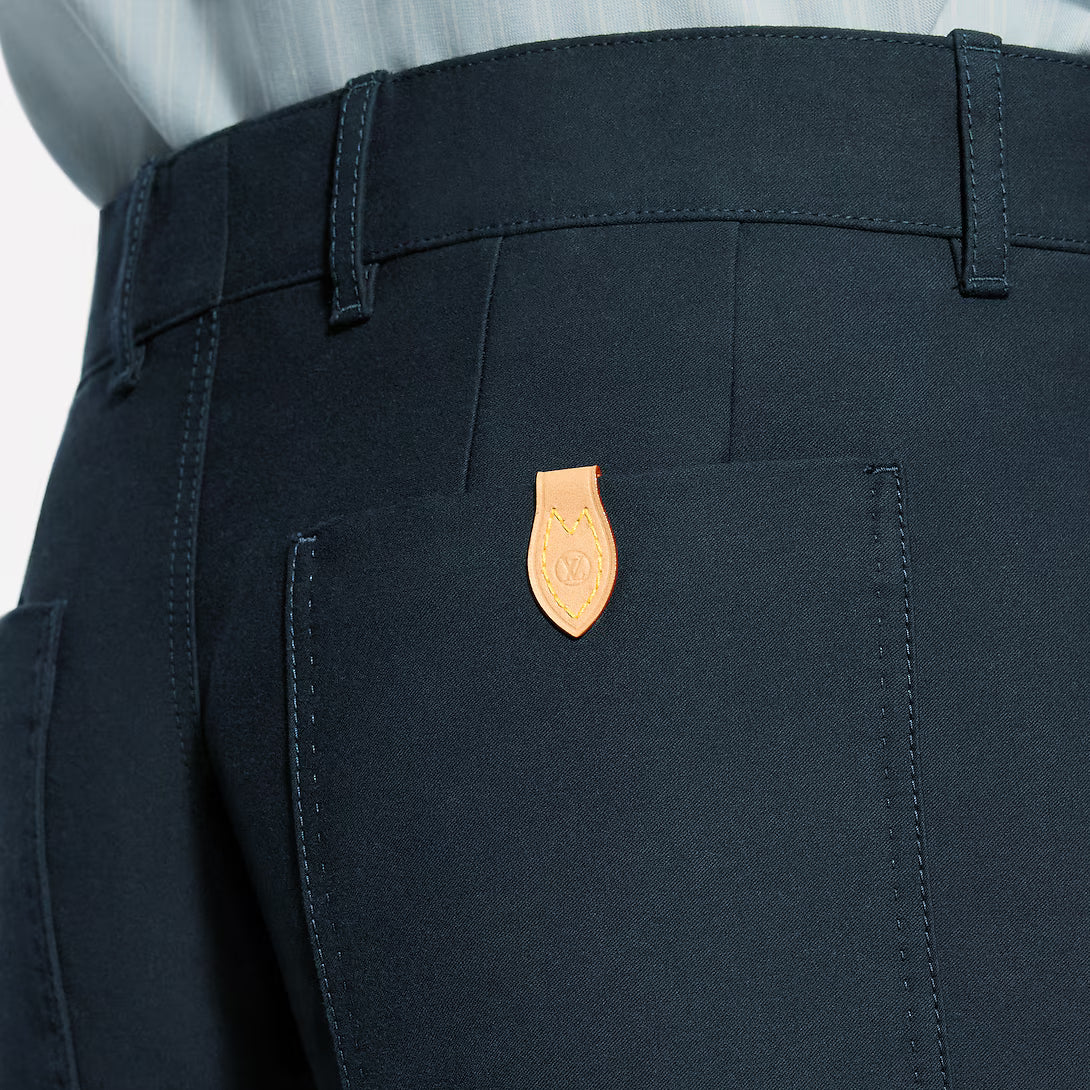 Casual Cotton-Silk Crepe Pants