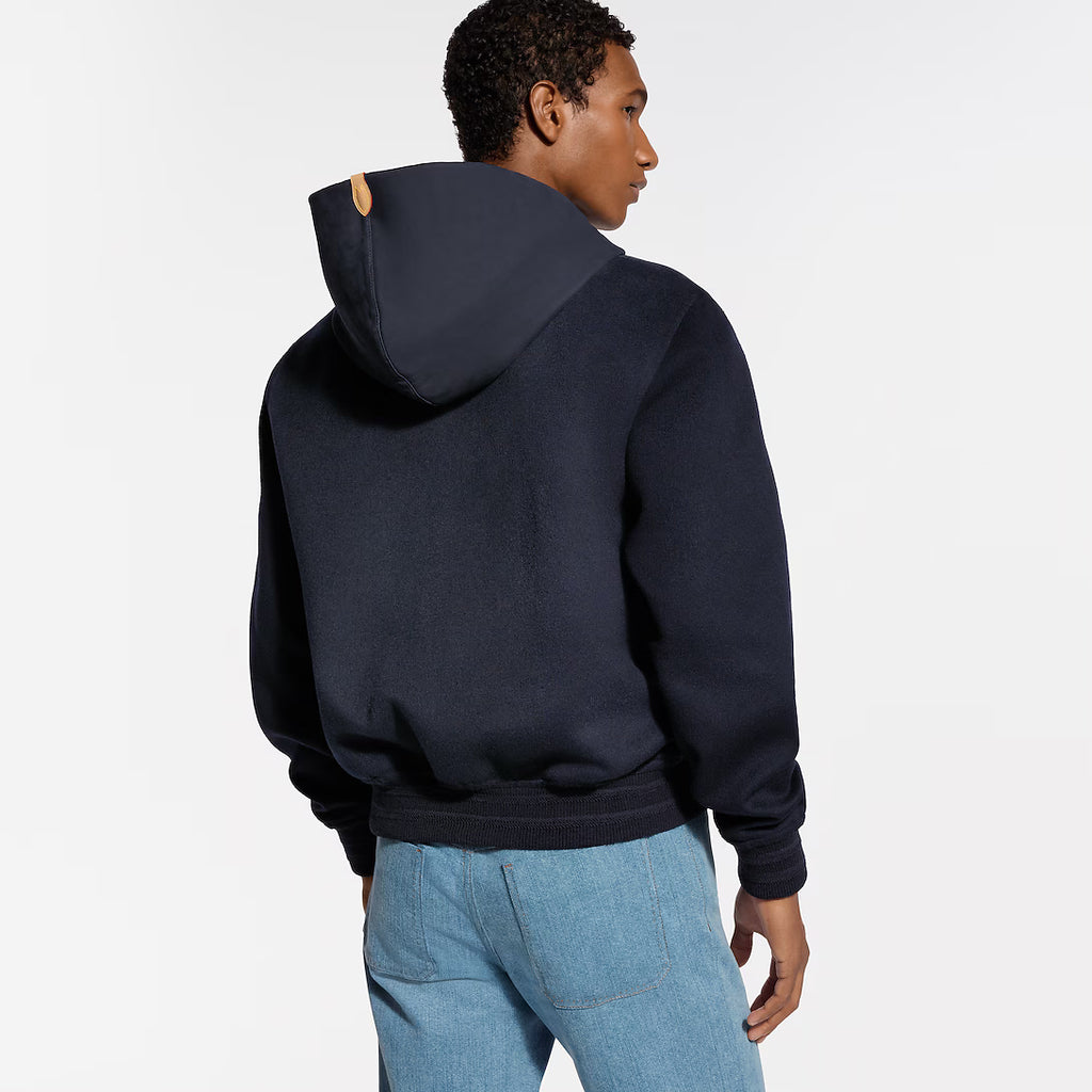 Leather Mix Hooded Blouson