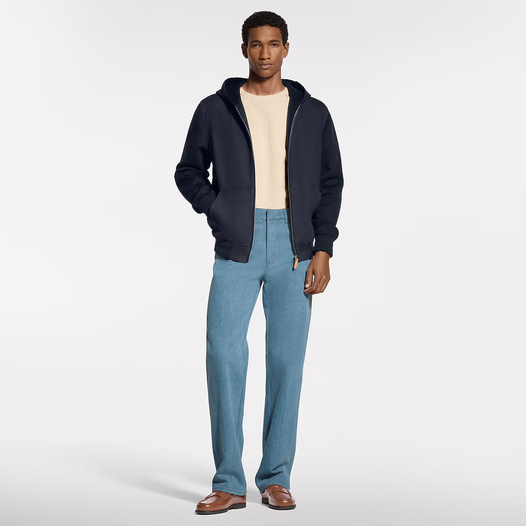 Leather Mix Hooded Blouson