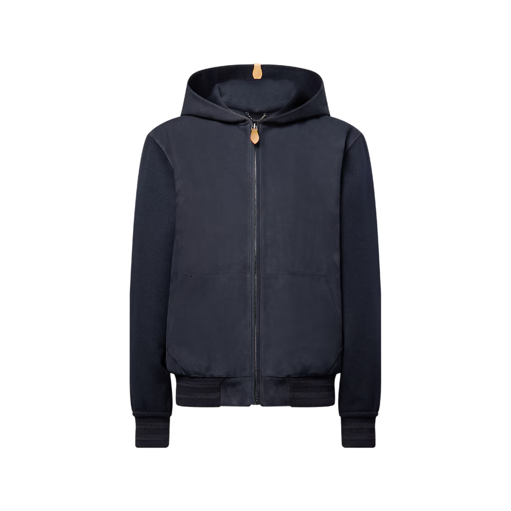 Leather Mix Hooded Blouson