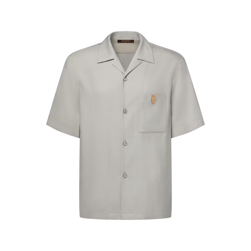 Short-Sleeved Silk, Cotton And Cashmere-Blend Open Collar Shirt