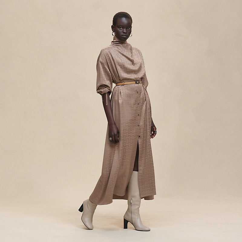 Mosaique drawstring long dress