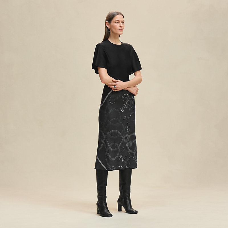 Palefroi Remix short-sleeve twillaine long dress